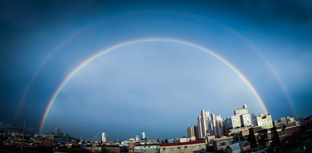 rainbow, nature, non, double rainbow